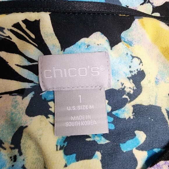 Chico's Floral Long Sleeve Scoop Neck Tee Shirt (1) - Picture 7 of 8